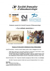 Les Enfants musiciens (journée d’étude – Tours, novembre 2017)